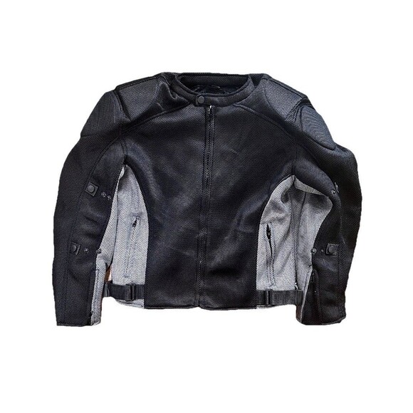 Detour Black And Silver Padded Motorcycle Jacket - Picture 1 of 4